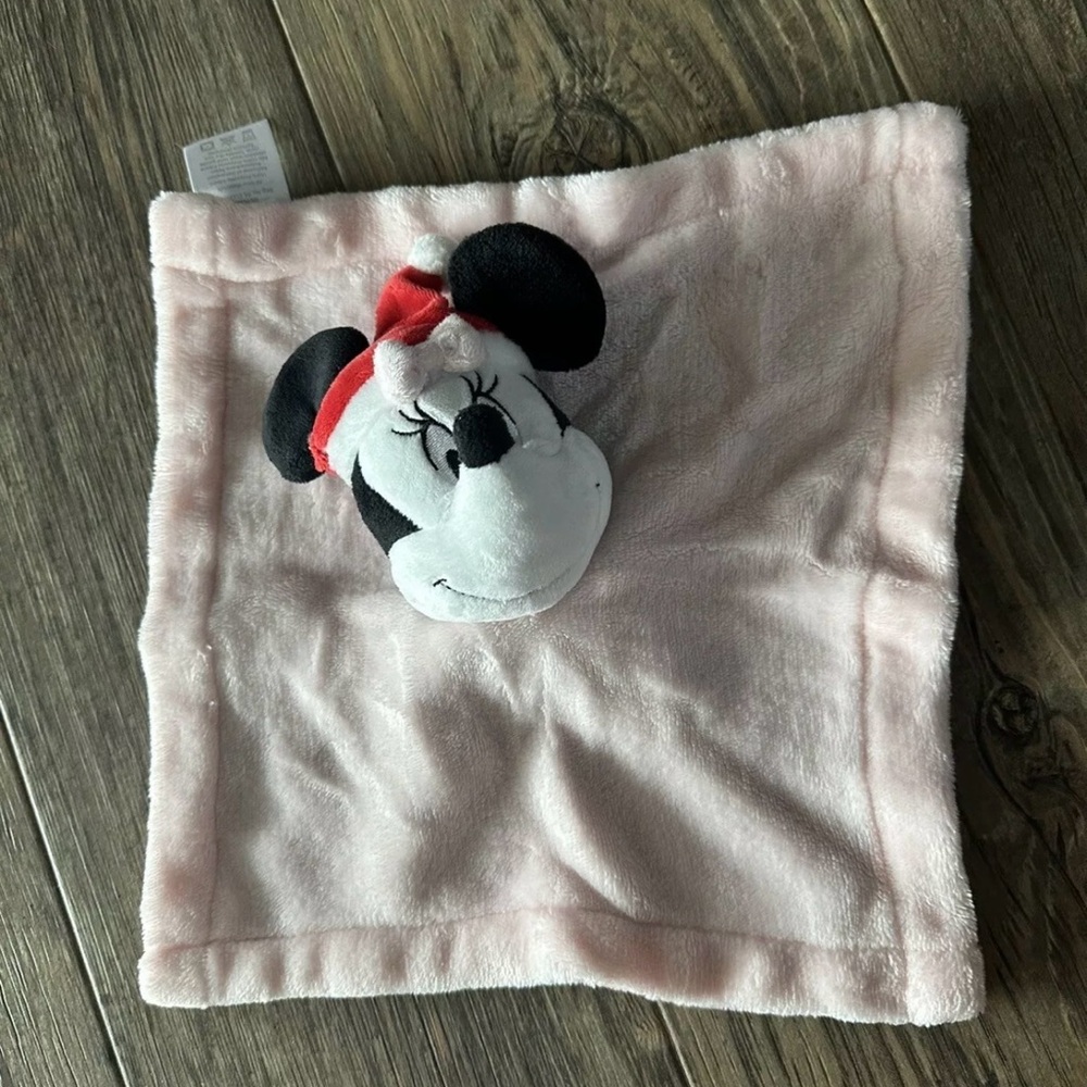 Lambs and Ivy Disney Minnie Mouse lovey blanket Santa hat Christmas baby girl